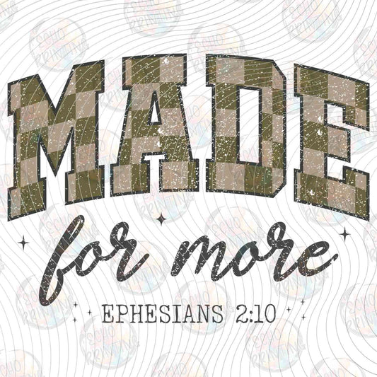 FTHG 1073 - MADE FOR MORE GREEN CHECKERED