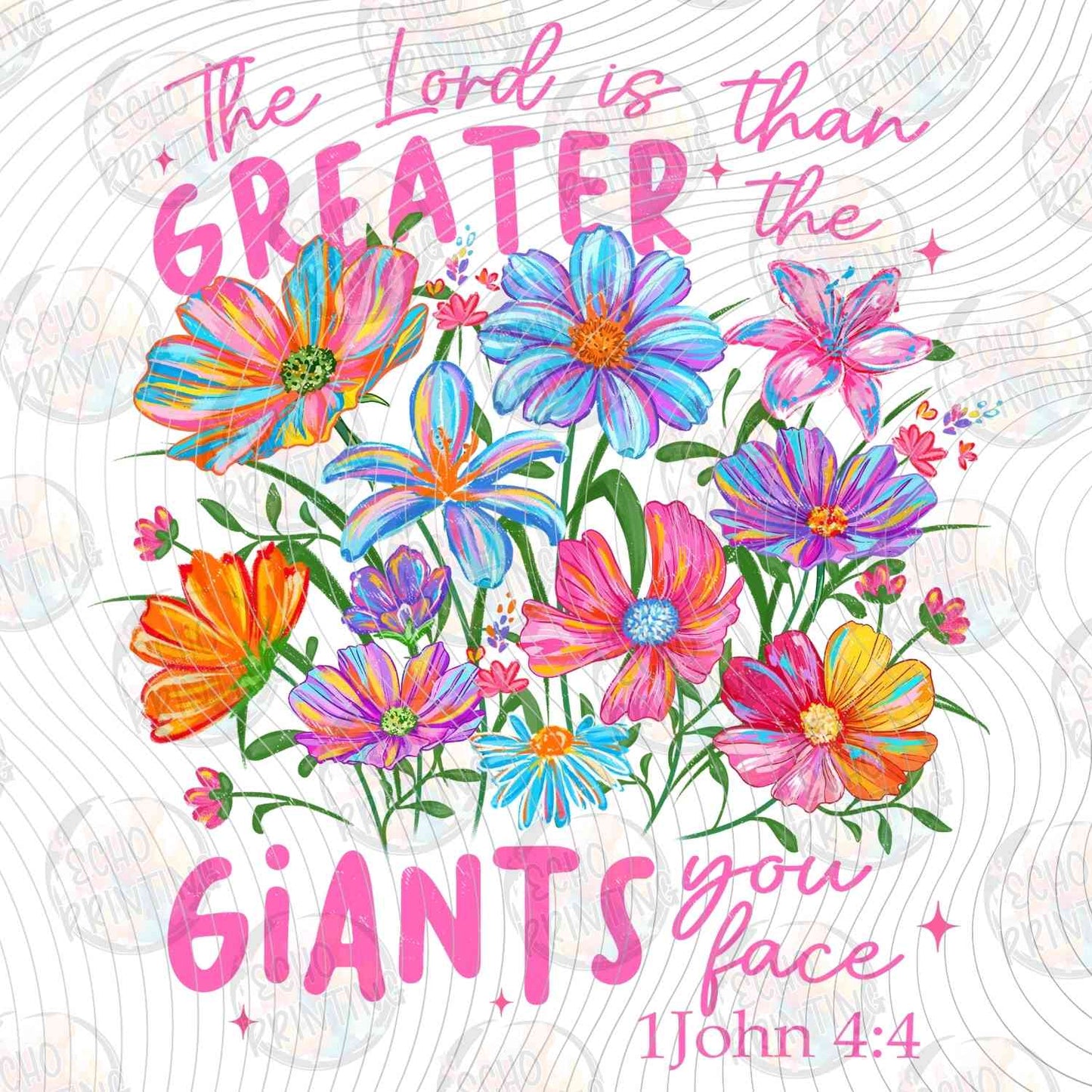 FTHG 1087 - THE LORD IS GREATER THAN GIANTS FLORAL