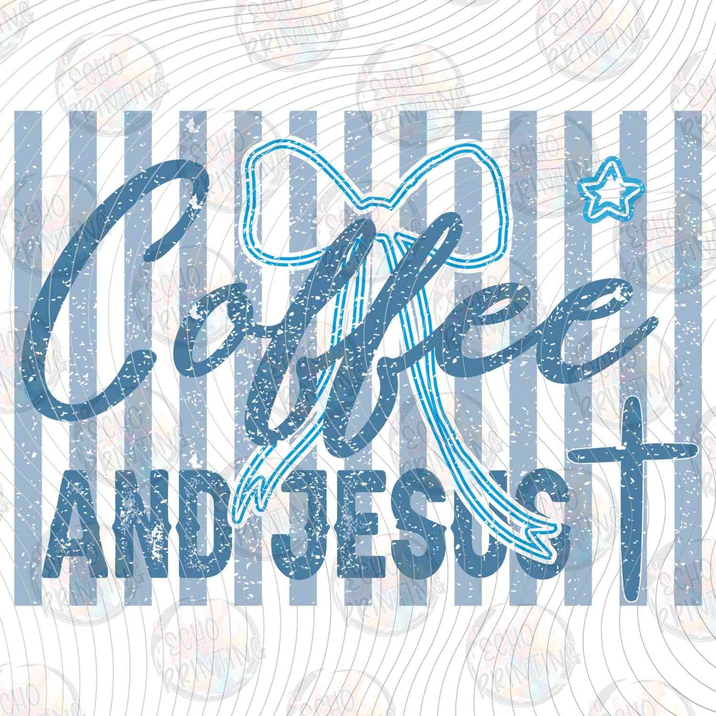 FTHG 1091 - COFFEE AND JESUS STRIPED GRAPHIC