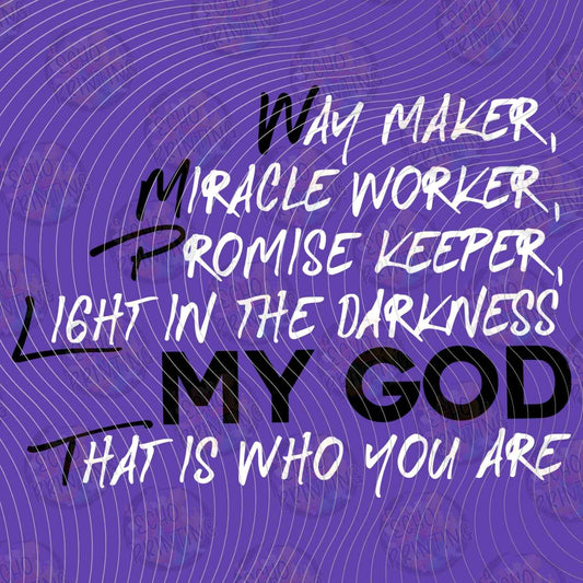 FTHG 1094 - WAYMAKER MIRACLE WORKER PURPLE TEXT