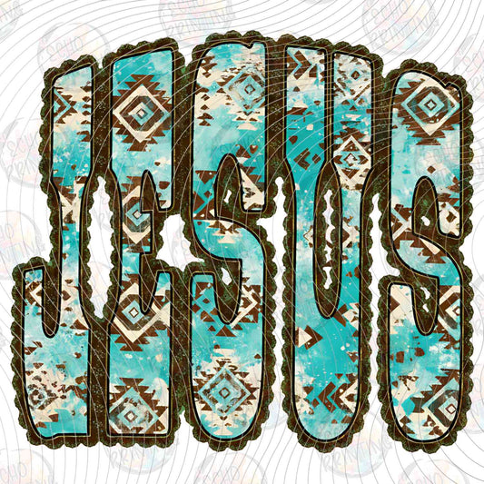 FTHG 1101 - JESUS COWHIDE LEOPARD LETTERS