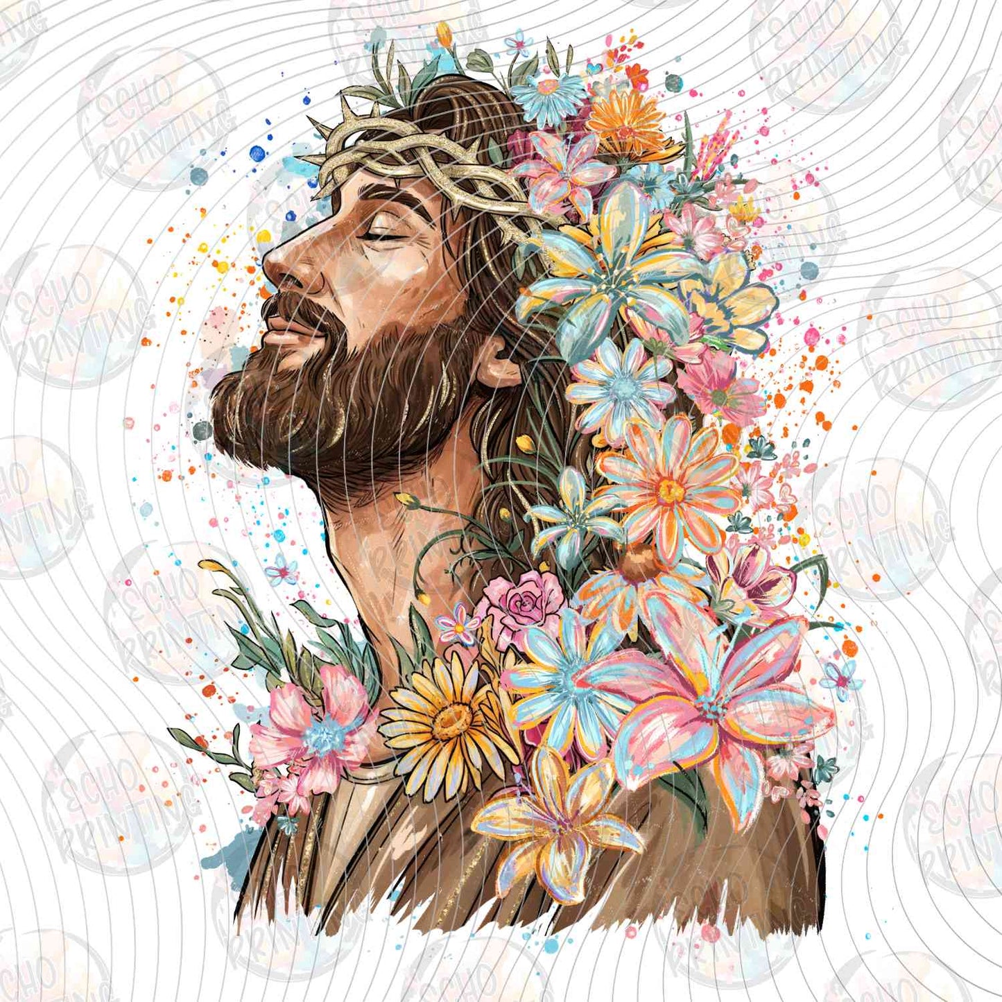FTHG 1109 - JESUS WITH FLOWERS IN HAIR
