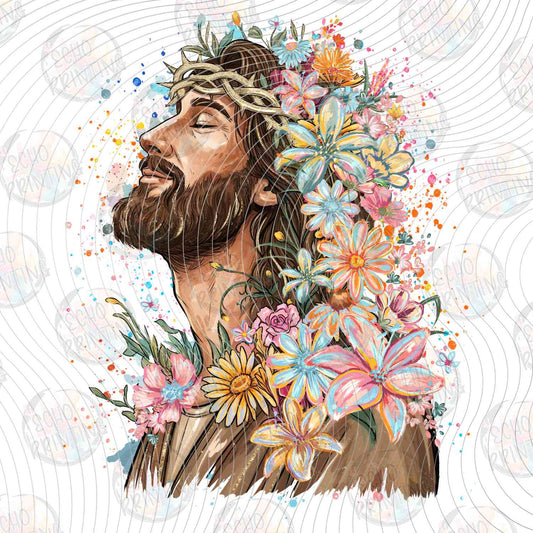 FTHG 1109 - JESUS WITH FLOWERS IN HAIR