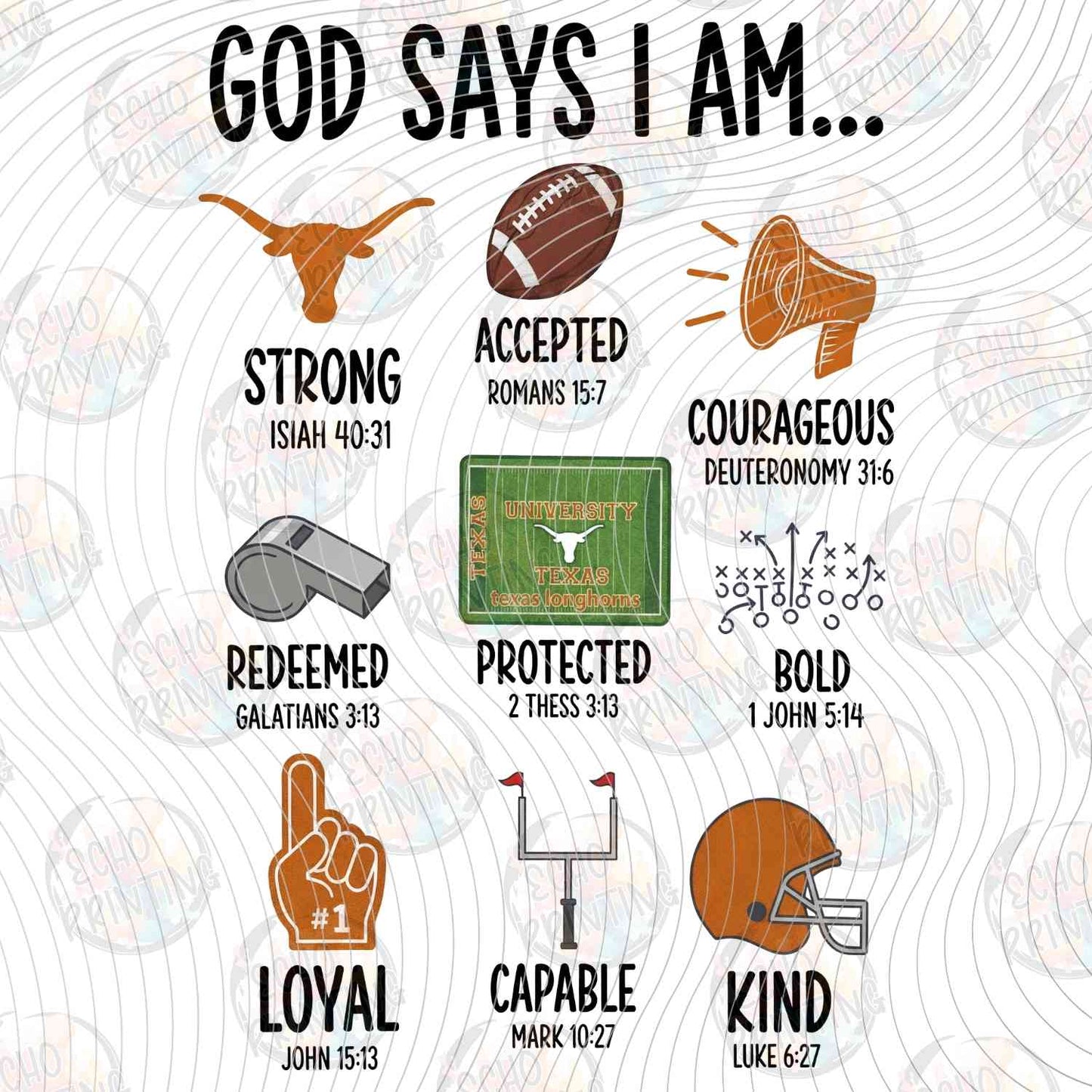 FTHG 1122 - GOD SAYS I AM WESTERN FOOTBALL THEME
