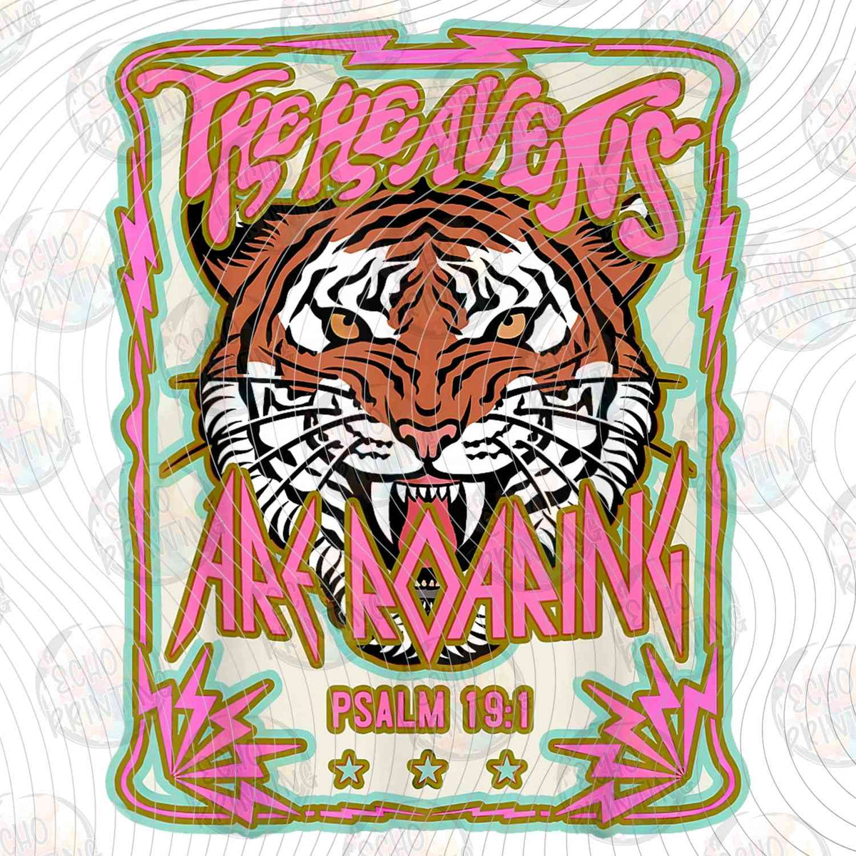 FTHG 1131 - THE HEAVENS ARE ROARING TIGER PINK FRAME