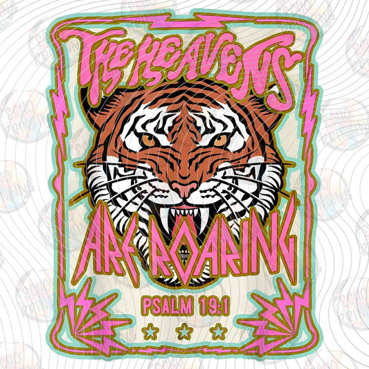 FTHG 1131 - THE HEAVENS ARE ROARING TIGER PINK FRAME