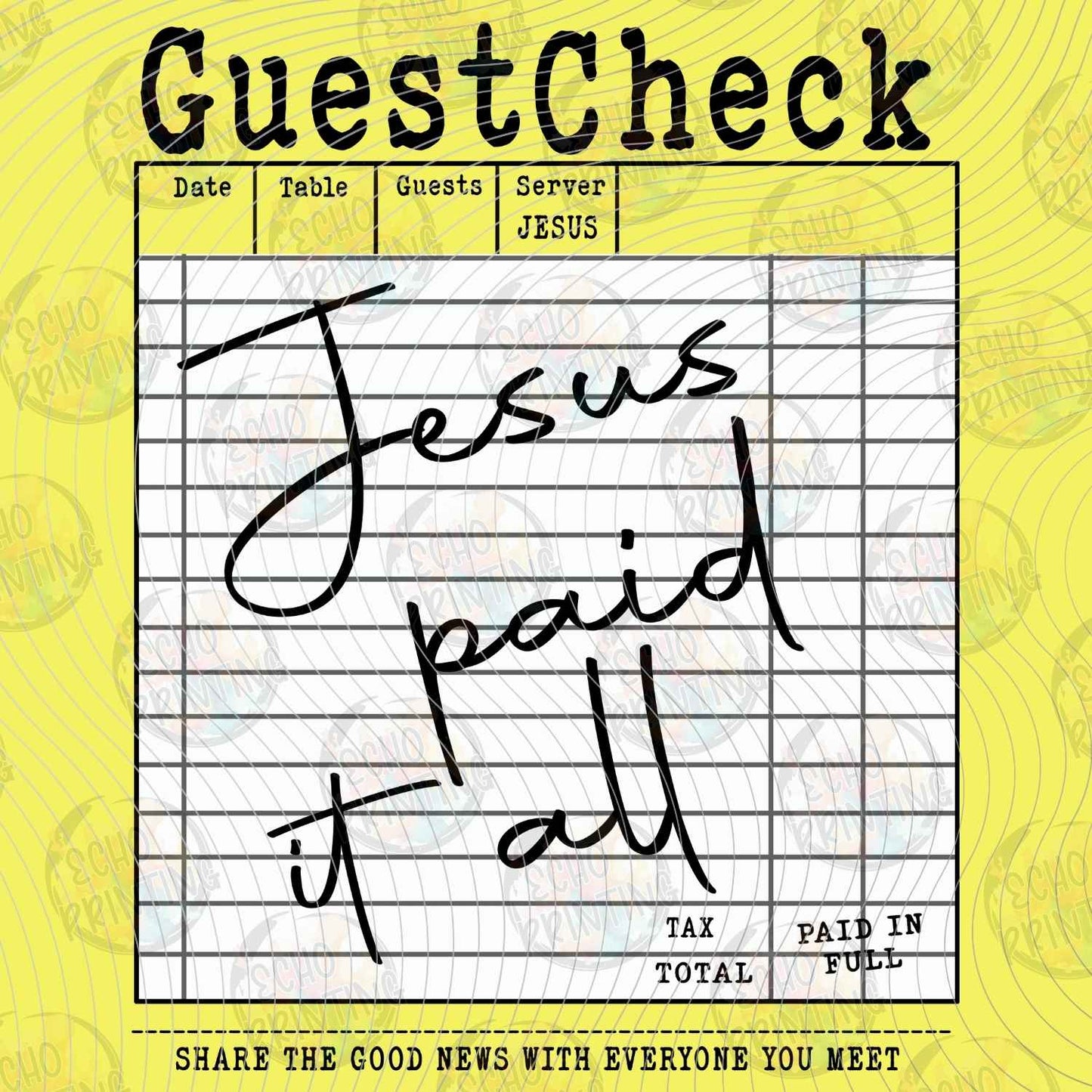 FTHG 1190 - JESUS PAID IT ALL NOTE