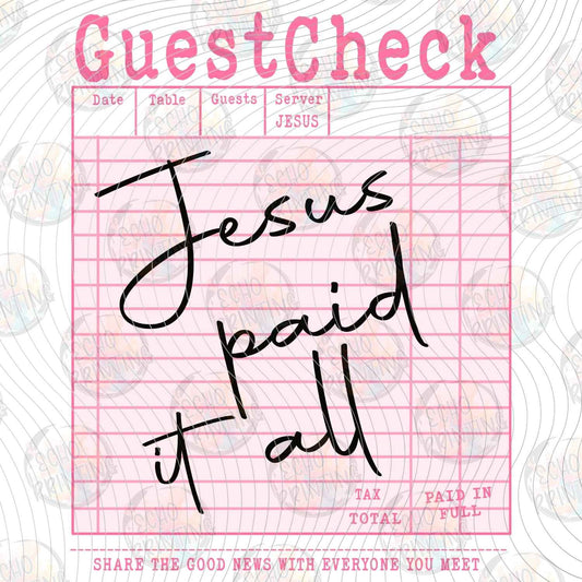FTHG 1191 - JESUS PAID IT ALL PINK