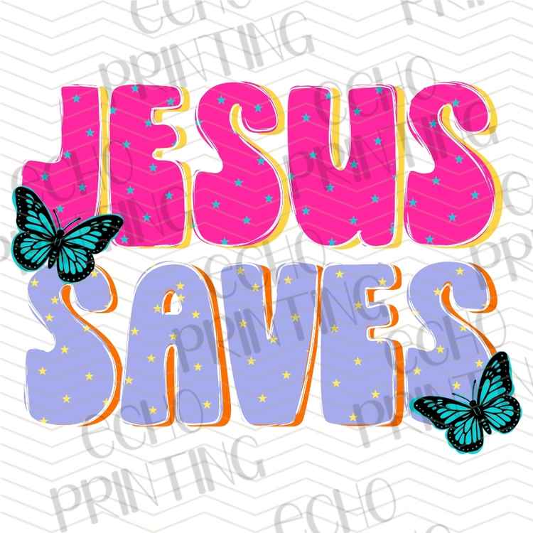 FTHG 1351 - JESUS SAVES RETRO LETTERING