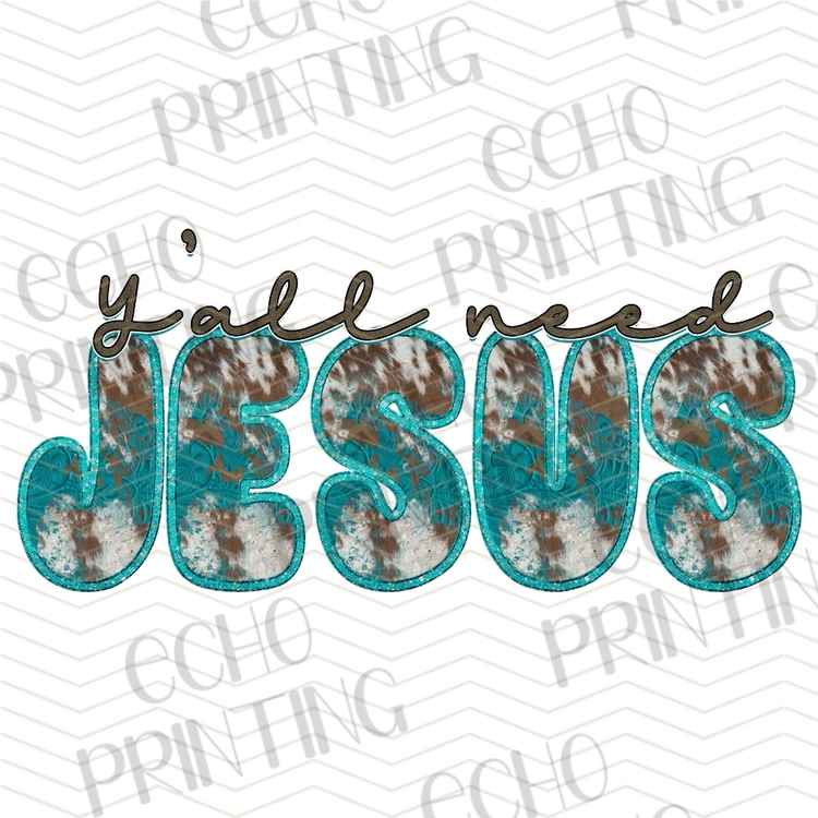 FTHG 1399 - LEOPARD PRINT JESUS LETTERING