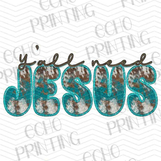 FTHG 1399 - LEOPARD PRINT JESUS LETTERING
