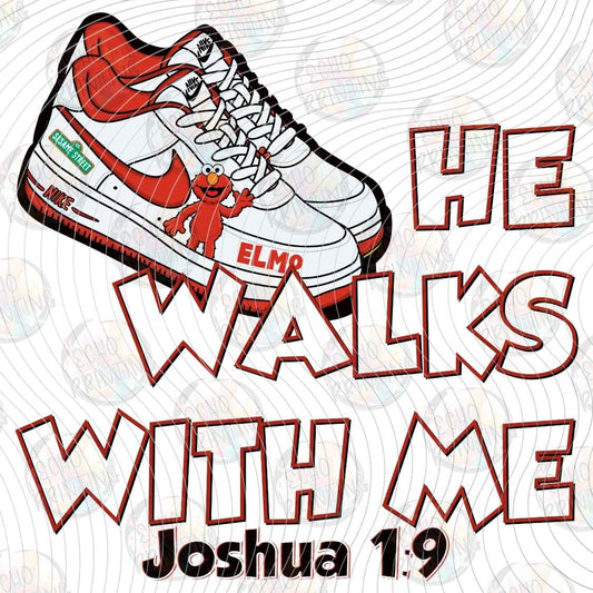 FTHG 1748 - HE WALKS WITH ME RED SNEAKERS