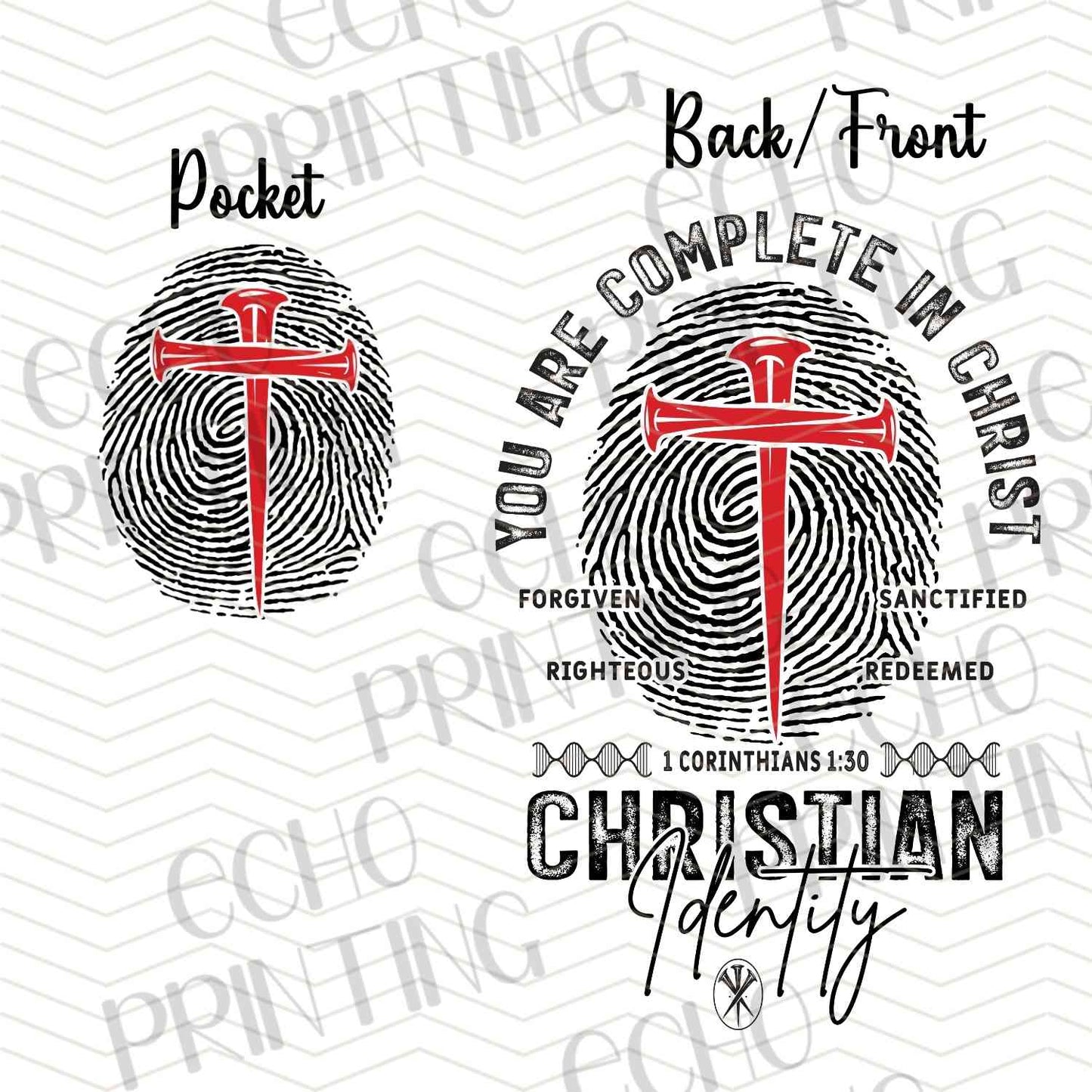 FTHG 827 - NOT ASHAMED | POCKET & BACK SOLD SEPERATELY