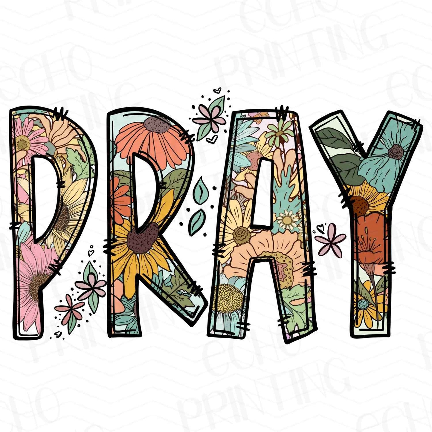 FTHG 165 - PRAY WITH COLORFUL FLORALS