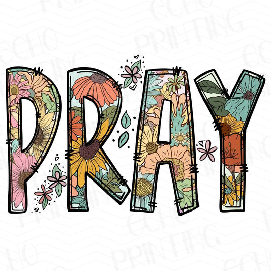 FTHG 165 - PRAY WITH COLORFUL FLORALS