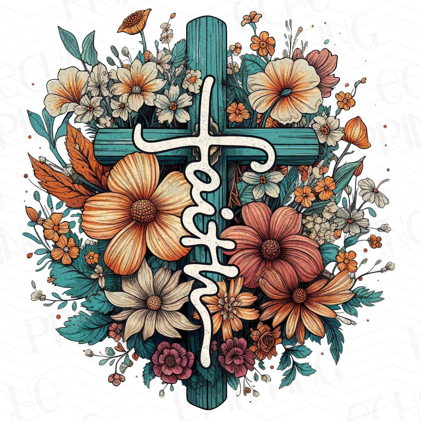 FTHG 171 - FAITH WITH FLORAL CROSS
