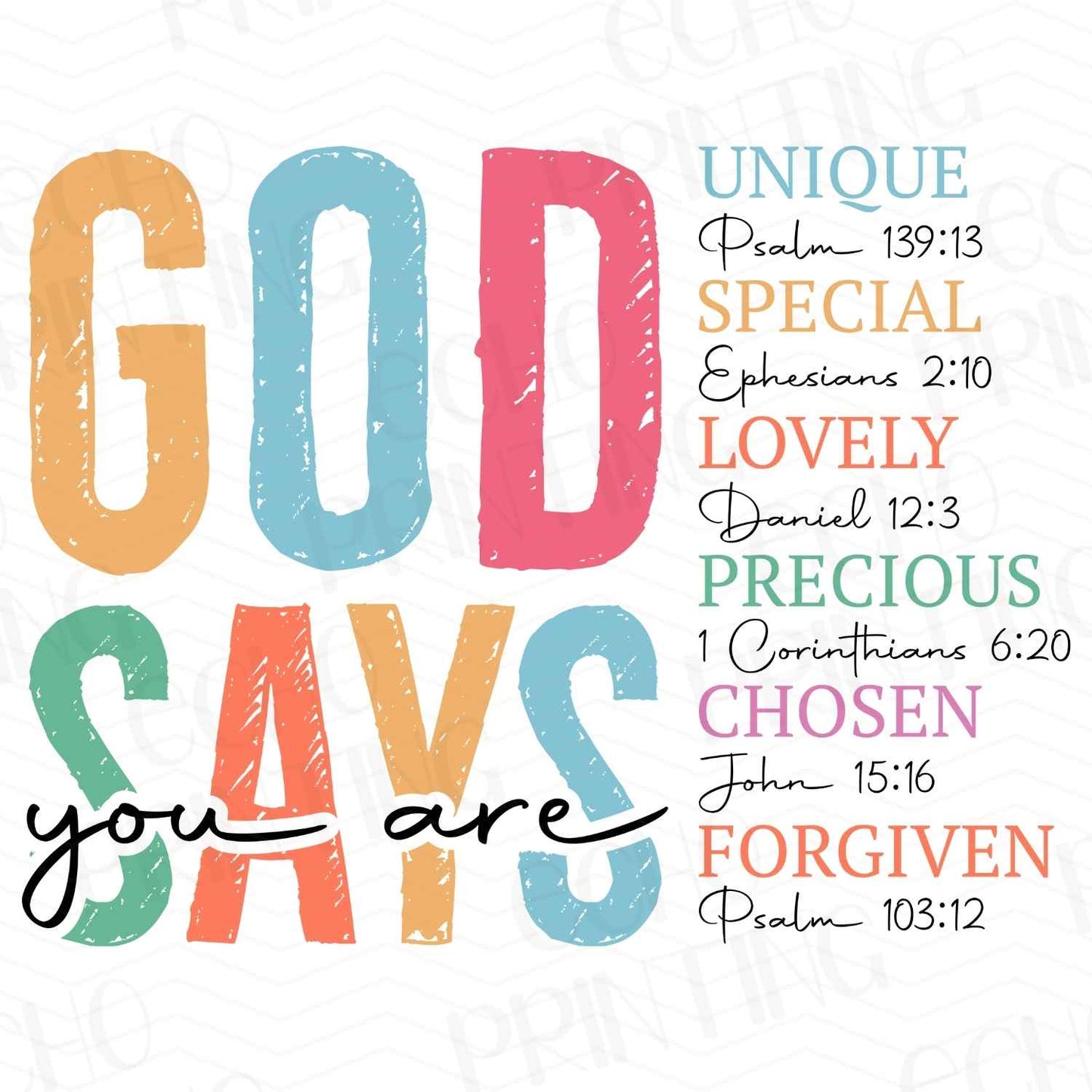 FTHG 179 - GOD SAYS YOU ARE PRECIOUS UNIQUE SPECIAL