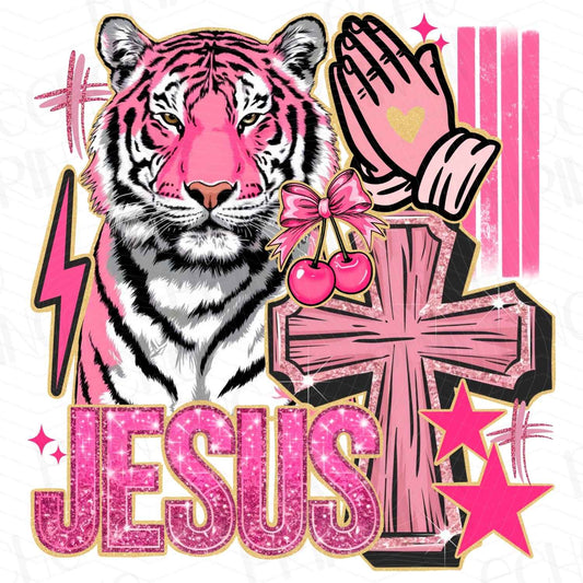 FTHG 25 - JESUS TIGER - PINK CROSS POWER