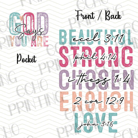 FTH 468 – BEING STRONG CHOSEN ENOUGH | POCKET & BACK SOLD SEPERATELY