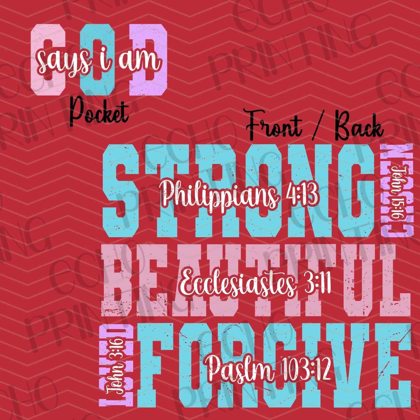 FTHG 491 - GOD SAYS I AM WHITE FONT | POCKET & BACK SOLD SEPERATELY