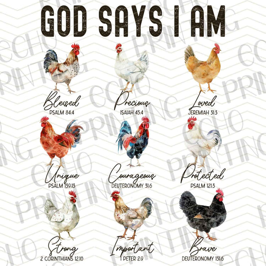 FTHG 543 – GOD SAYS I AM – CHICKEN STYLE