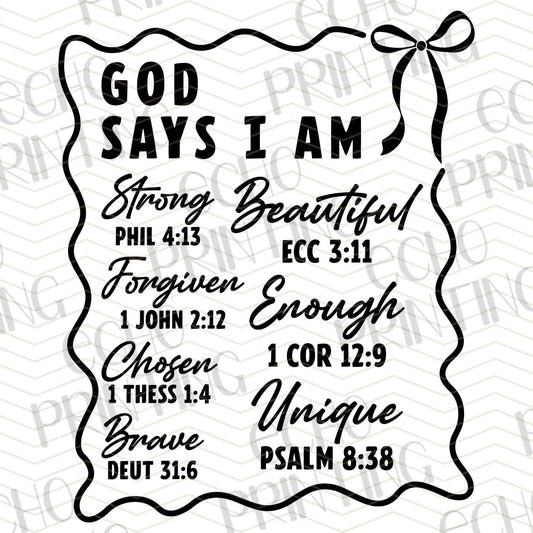 FTHG 544 – GOD SAYS I AM – BIBLE SCRIPTURES