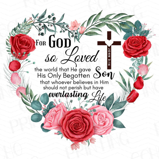 FTH 54 – FOR GOD SO LOVED – CROSS AND FLORALS