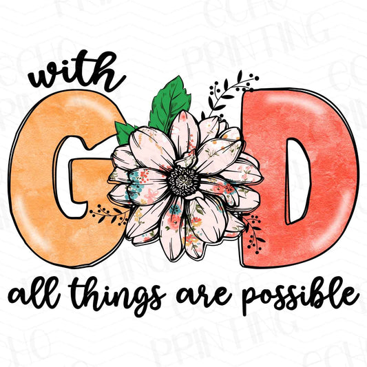 FTH 92 – WITH GOD ALL THINGS ARE POSSIBLE – PINK FLORALS