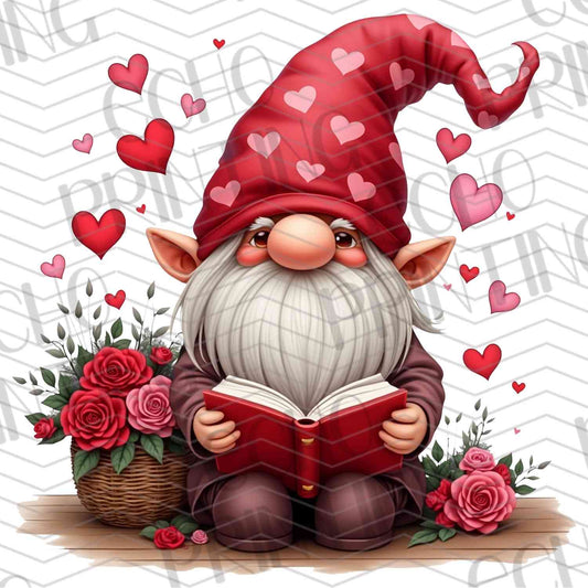 VLTG 506 - VALENTINE GNOME WITH PINK ROSES