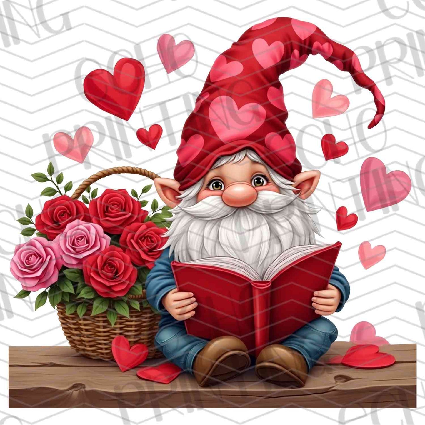 VLTG 509 - VALENTINE GNOME RED BOOK & ROSES