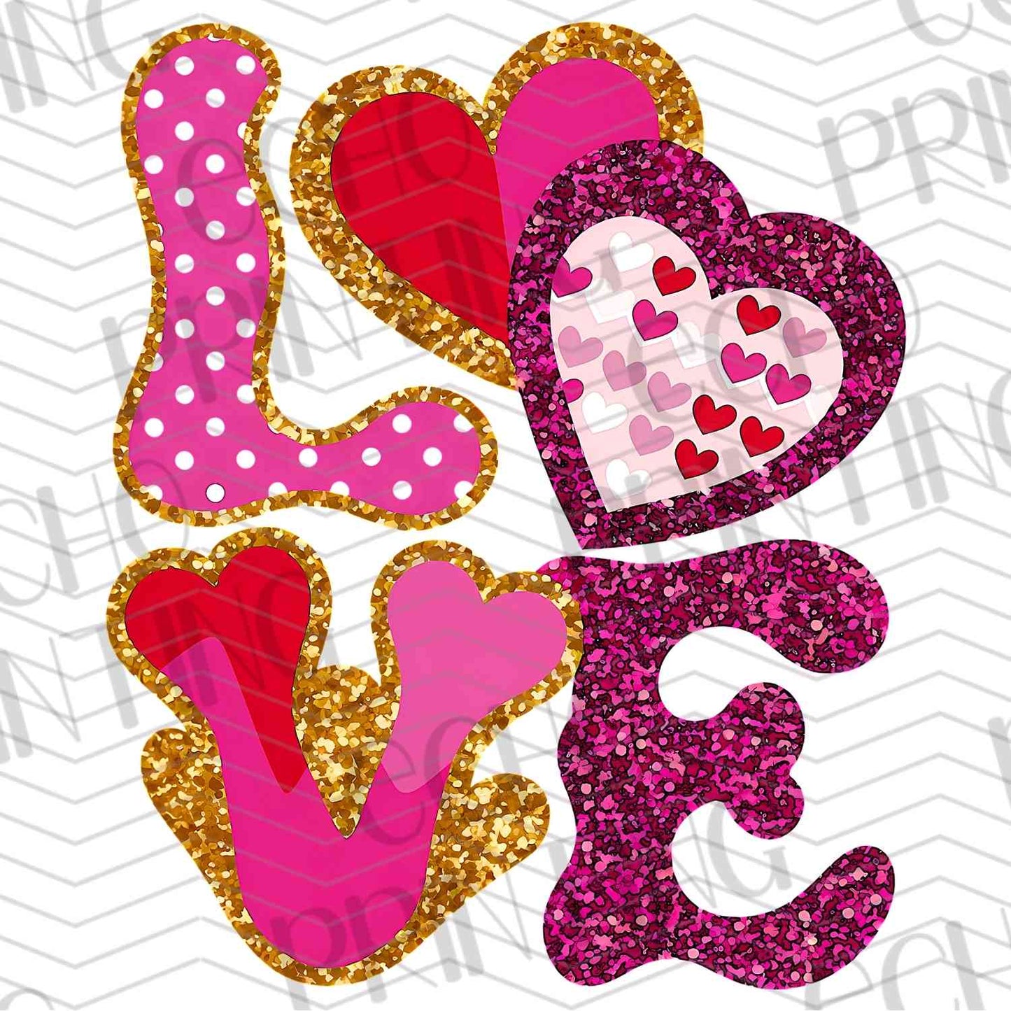 VLTG 515 - LOVE RETRO PATCHWORK PINK