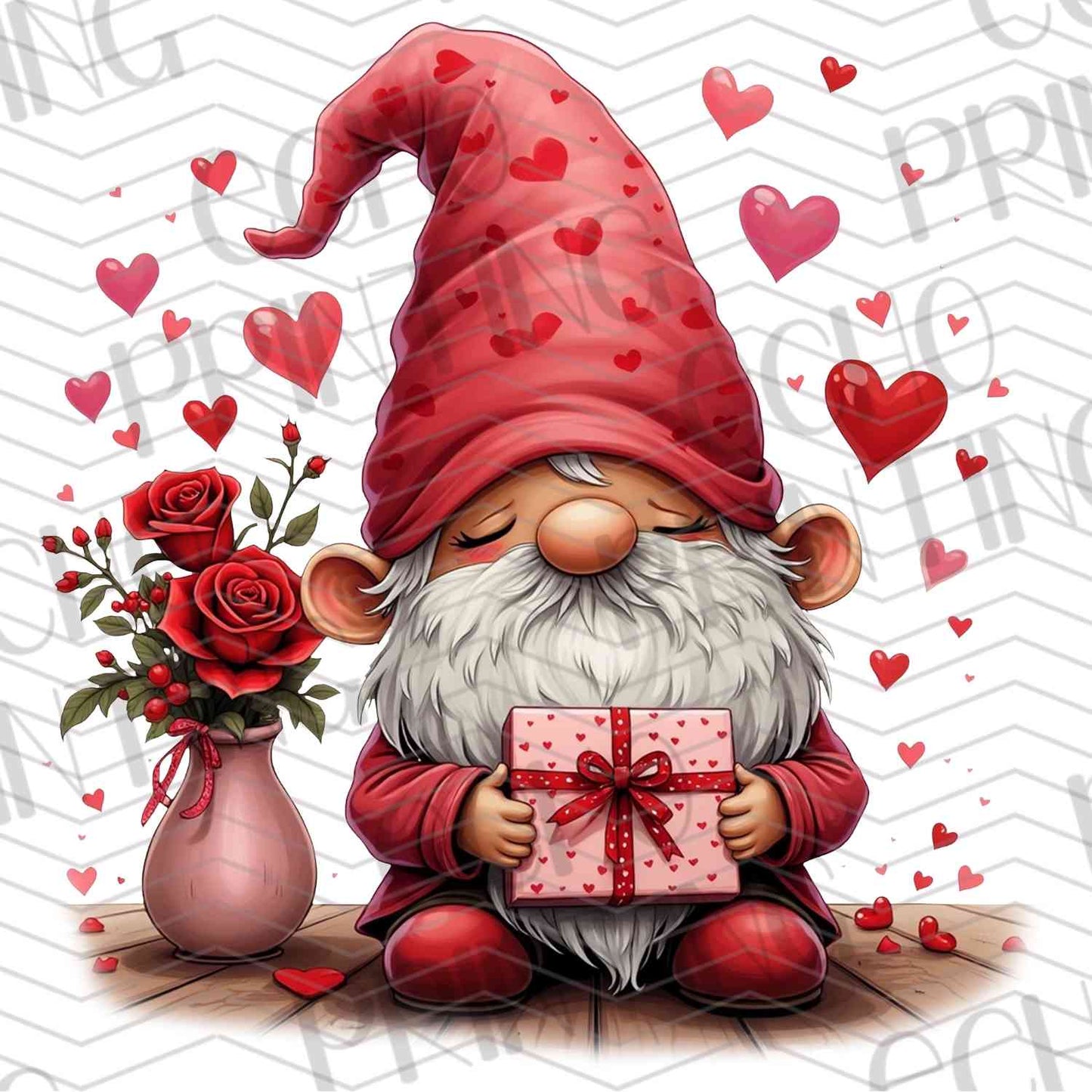VLTG 521 - VALENTINE GNOME ROSES & VASE