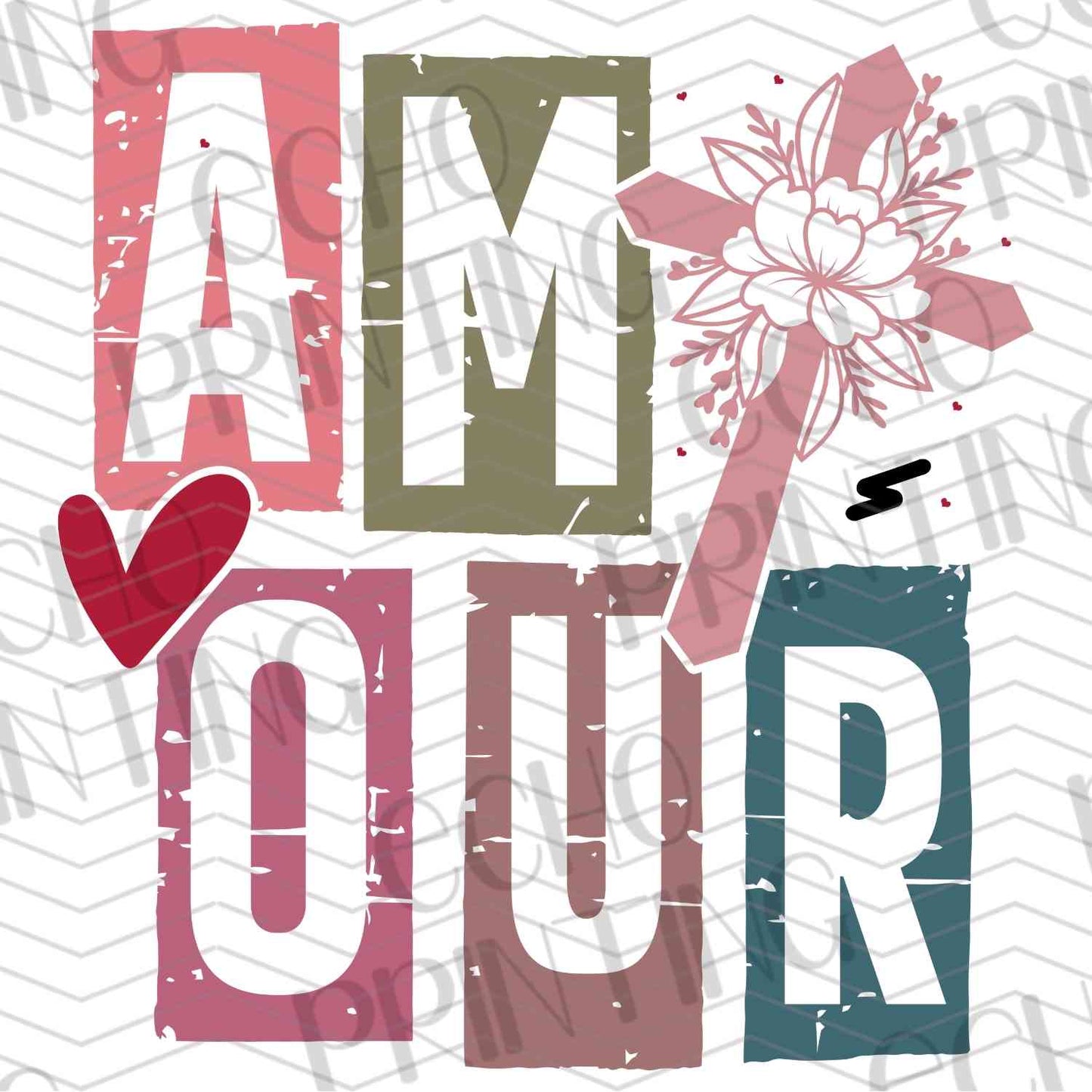 VLTG 523 - AMOUR BLOCK LETTERS PINK