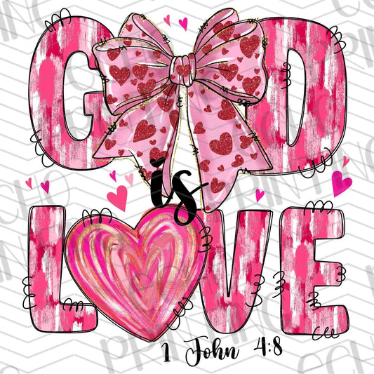 VLTG 530 - GOD IS LOVE PINK LEOPARD BOW