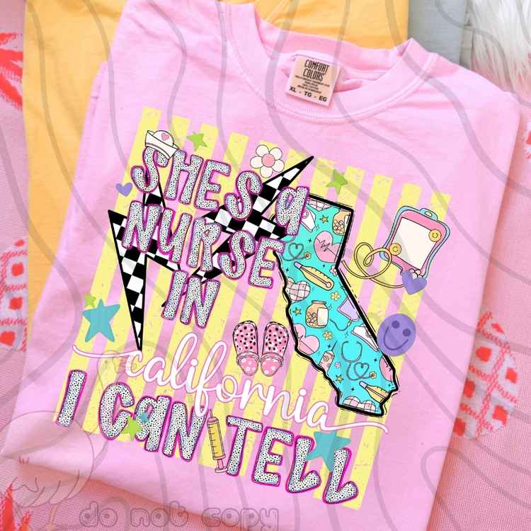 HLTCR 294 - CALIFORNIA NURSE COLORFUL RETRO MEDICAL LIFE
