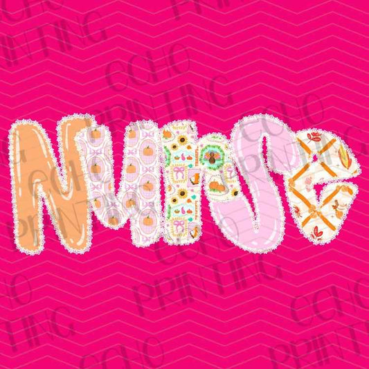 HLTCR 345 - COLORFUL NURSE RETRO LETTERING
