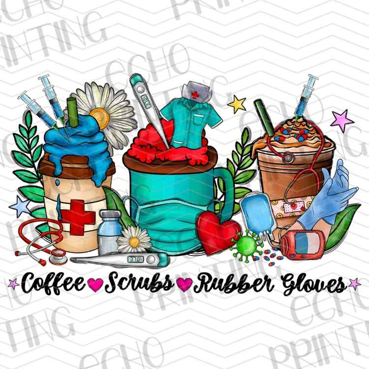 HLTCR 363 - COFFEE SCRUBS RUBBER GLOVES NURSE