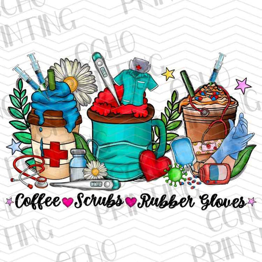HLTCR 363 - COFFEE SCRUBS RUBBER GLOVES NURSE