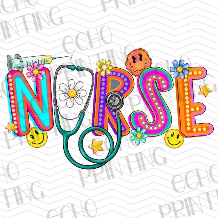 HLTCR 404 - COLORFUL NURSE MEDICAL PROFESSIONAL LETTERING