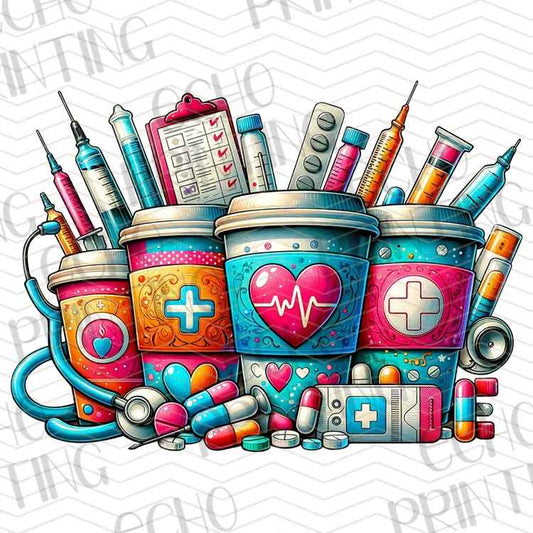 HLTCR 405 - NURSE COFFEE SCRUBS HEALTHCARE LIFE