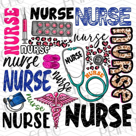 HLTCR 415 - NURSE TYPOGRAPHY HEALTHCARE WORD ART
