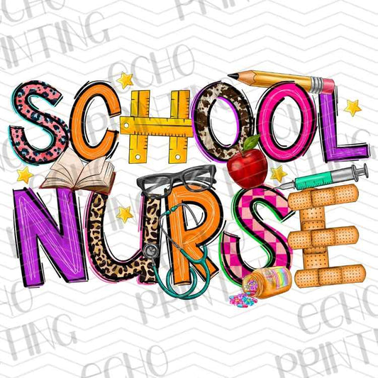 HLTCR 472 - COLORFUL SCHOOL NURSE MEDICAL PROFESSIONAL