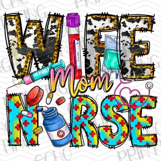 HLTCR 492 - COLORFUL WIFE MOM NURSE APPRECIATION