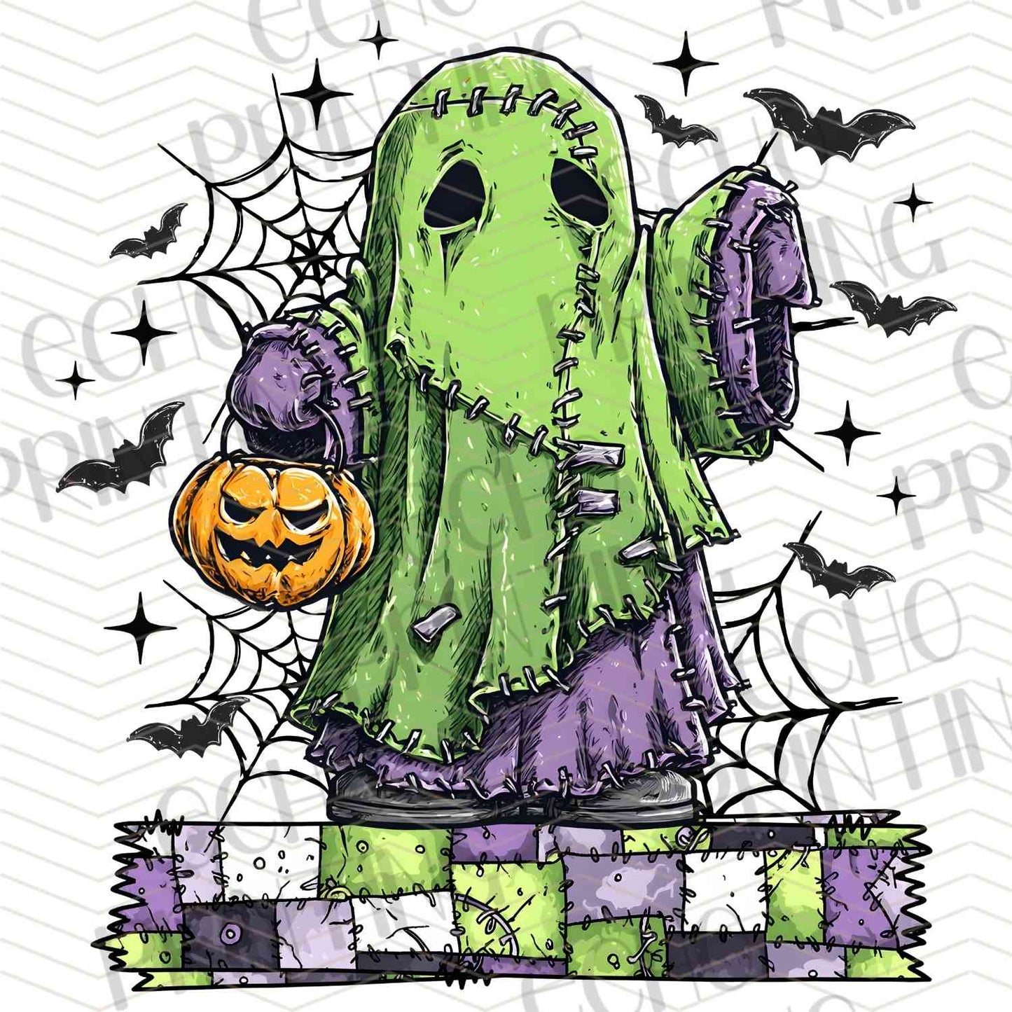 HLW 1050 – GREEN GHOST WITH PUMPKIN