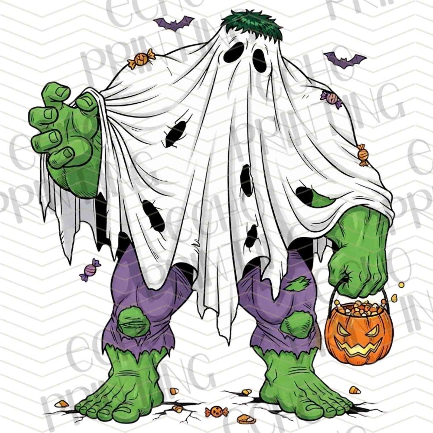 HLW 1055 – GREEN MONSTER IN GHOST COSTUME