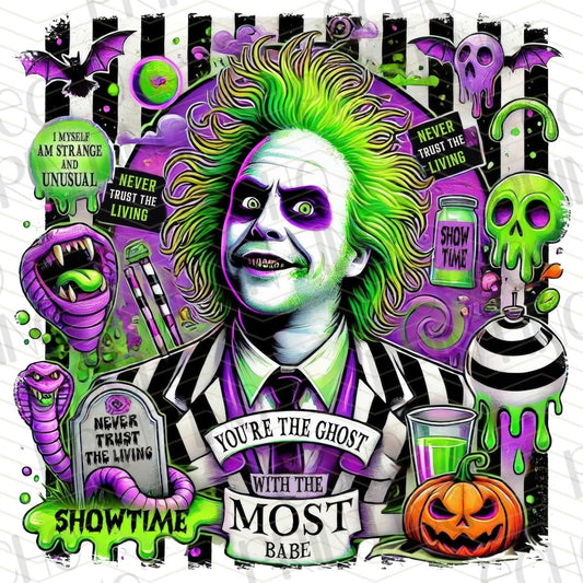 HLW 109 - SPOOKY GREEN STRIPED GHOST SHOWMAN