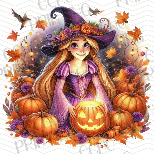 HLW 1102 – YELLOW WITCH GIRL WITH PUMPKINS