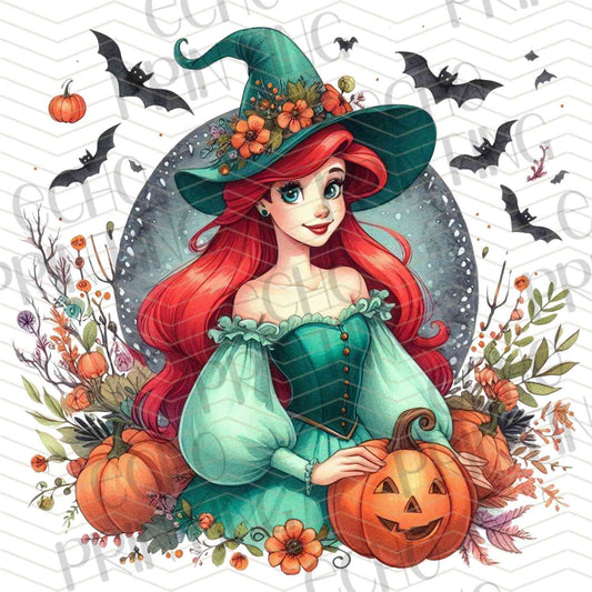 HLW 1106 – RED HAIR FAIRYTALE GIRL WITH PUMPKIN STACK