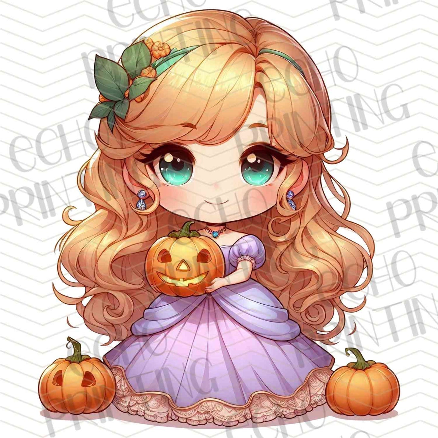 HLW 1114 – BLONDE GIRL WITH FLOWERS AND PUMPKIN