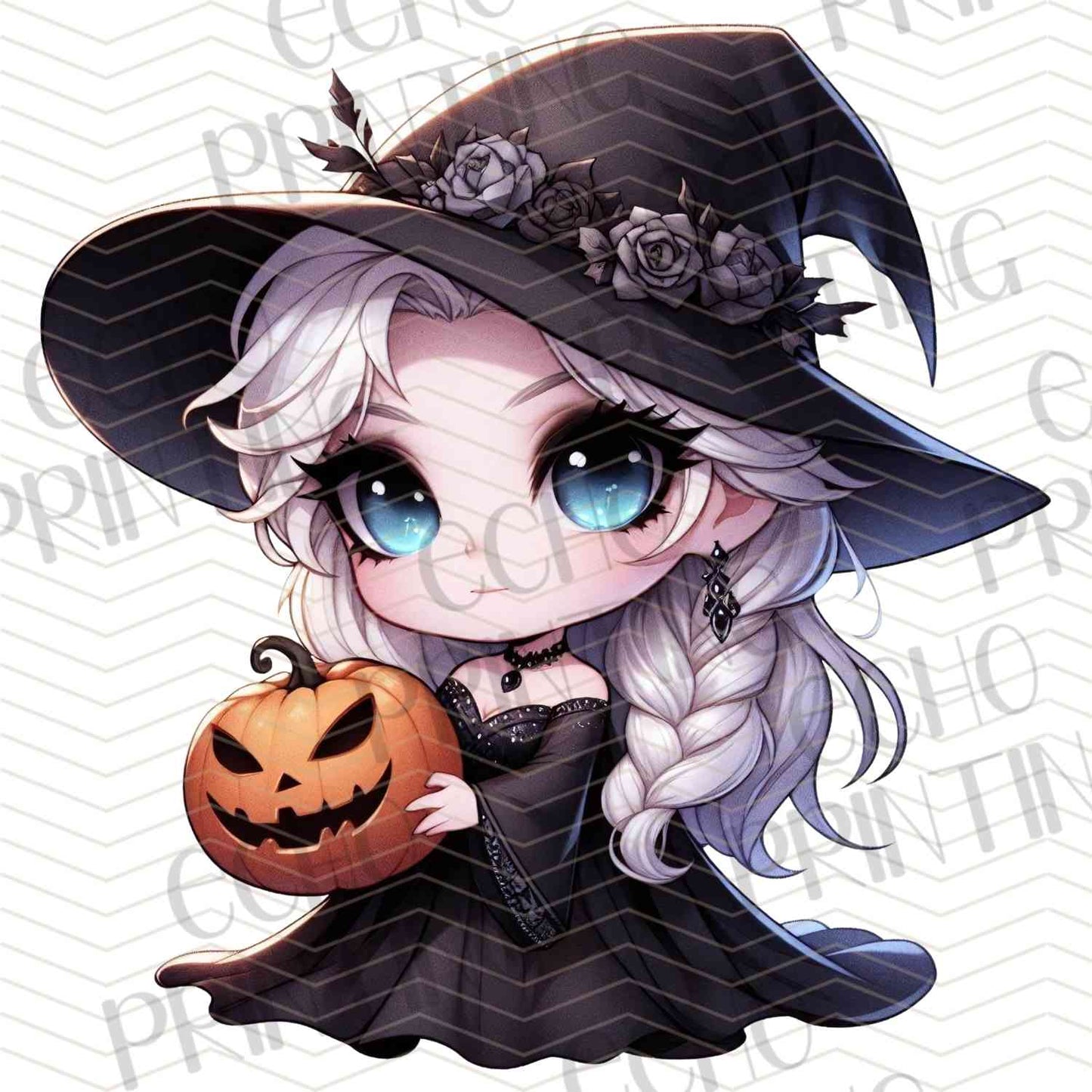 HLW 1116 – SILVER HAIR FAIRYTALE GIRL WITH PUMPKIN
